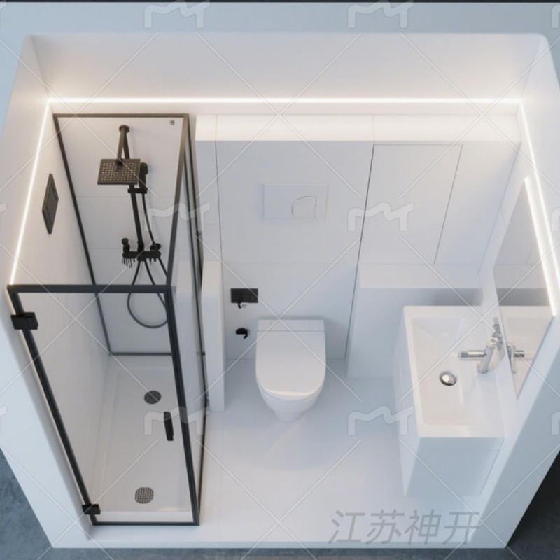 Marine shower type sanitary unit